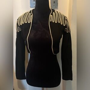 NWOT H&M Black Bolero With Gold Rope Trim & Adornment